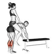Ridicare de gambe aplecat, cu greutate (donkey calf raise)